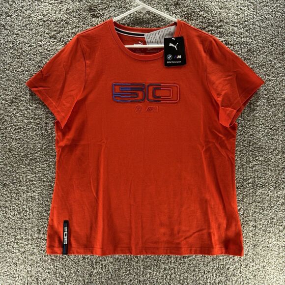 BMW 50th Anniversary Shirt Womens Extra Large Red Embroidered New With Tags Crew - Picture 1 of 16